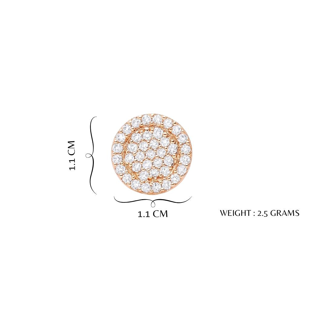 Nilu's Collection Rose Gold Plated American Diamond Stud Earrings for Women & Girls | Sparkle Studs | Office Wear | Anti- Tranish