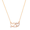 Nilu's Collectin Rose Gold Plated Double Heart Pendant Necklace With American Diamond for Women and Girls |Anti-Tranish | Anti- Allergy | Office Wear