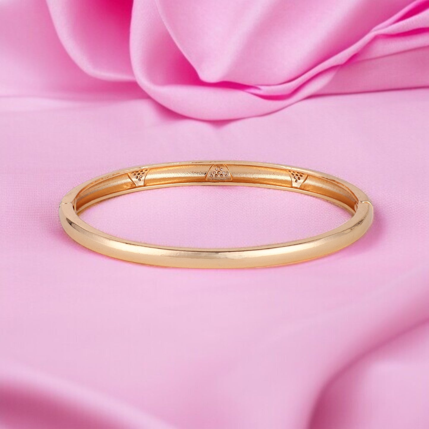 Elegant Rose Gold-Plated American Diamond Contemporary Brass Kada Bracelets For Women & girls | Sleek Finish |Office Wear |Minimalist Appeal