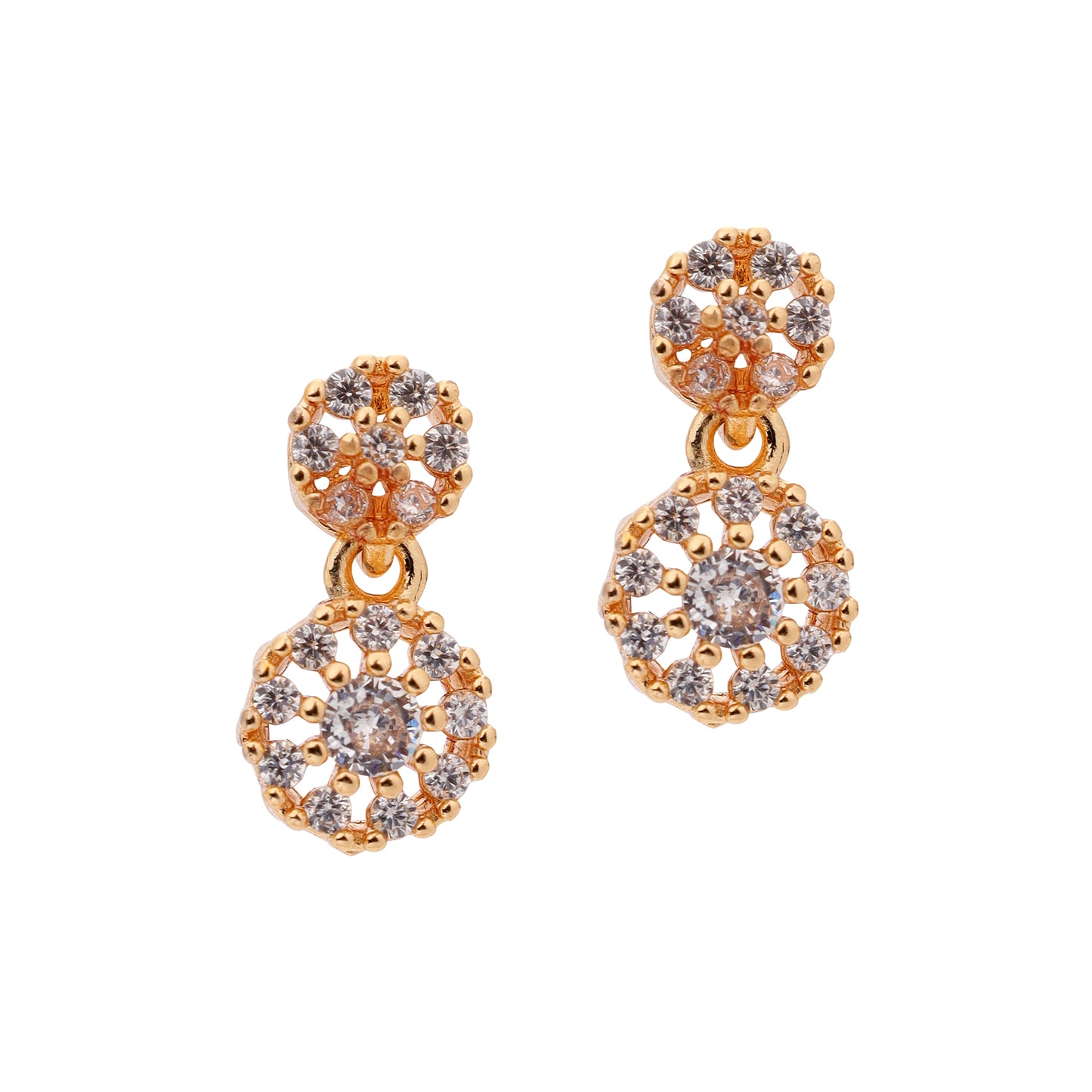 Rose Gold Plated American Diamond Necklace And Pair Of Earrings Jewellery Set for Women | Special Ocassion, Wedding, Engagement, Dating | Anti Tarnish | Anti Allergy | Necklace and Earring Set | Gift for Her