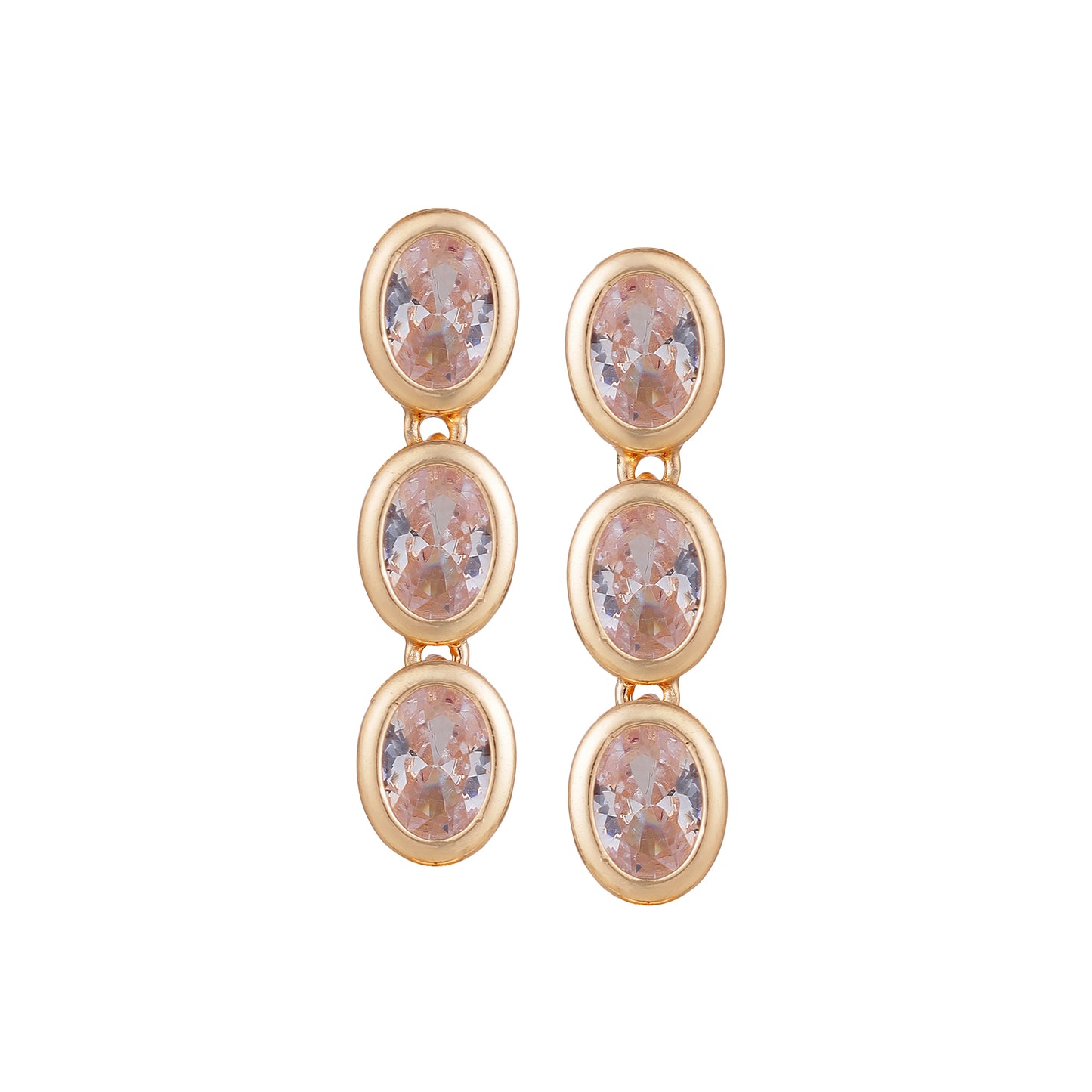 Nilu’s Collection Rose Gold Plated Necklace Set with Matching Earrings | Adjustable Chain | Premium AD Stone Jewelry for Women and Girls