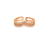 Rose Gold Plated | American Diamond Studded | Adjustable | Finger Ring for Women and Girls, Style 22