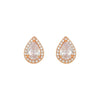 Nilu's Collection Rose Gold Plated Teardrop Stud Earrings with Sparkling AD Stones For Women And GIrls | Anti-Tranish| Anti-Allergy | Office Wear