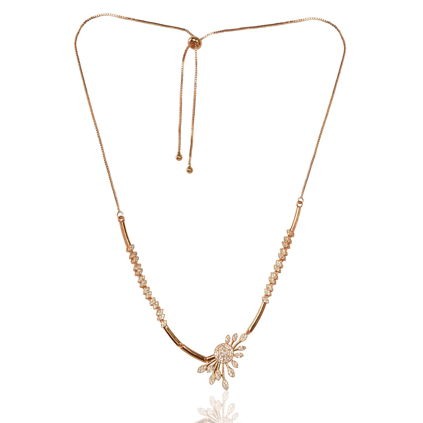 Premium Quality Rose Gold Plated Jewellery Set with AD stone | Anti Tarnish | Anti Allergy