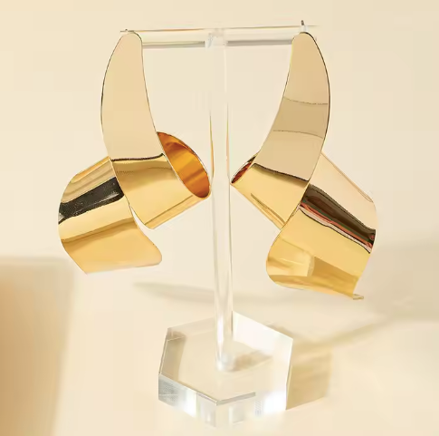 Gold Plated Twisted Hoop Earrings| gift for her | gift for girls & womens