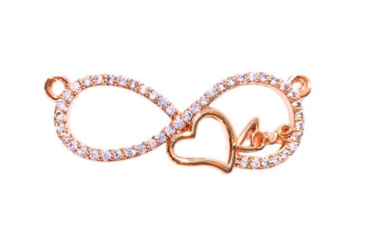 Mangalsutra Necklace with Infinity Heart Pendant| Black Beads Chain| Rose Gold Plated