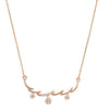Nilu's Collection Rose Gold Plated American Diamond Floral Pendant Necklace for Women and Girls | Anti-Tranish | Anti-Allergy | Office wear |Party Wear