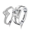 Nilu's Collection Valentine's Gift Crystal Adjustable Couple Ring for Men and Women Alloy, Zinc Ring