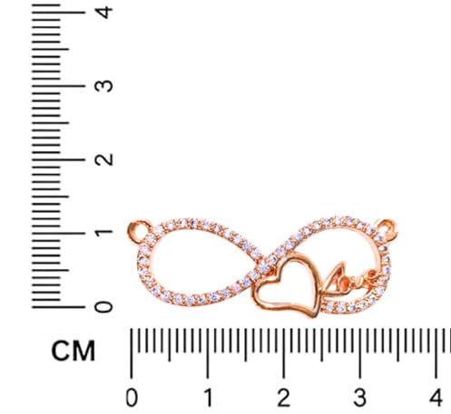 Mangalsutra Necklace with Infinity Heart Pendant| Black Beads Chain| Rose Gold Plated