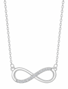 Nilu's Collection Silver Plated Infinity Pendant Necklace with American Diamond Stones For Women & Girls | Anti - Tarnish | Anti-Allergy |Office Wear