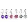 Enchanting Light Weight Cubic Zircon Crystal Drop Earrings for Women and Girls, for Daily Use, Office Use (Purple, Pink & Silver)