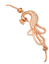 Rose Gold Plated American Diamond Adjustable Bracelet, Stylish Fashion Jewellery Gift for Girls & Women