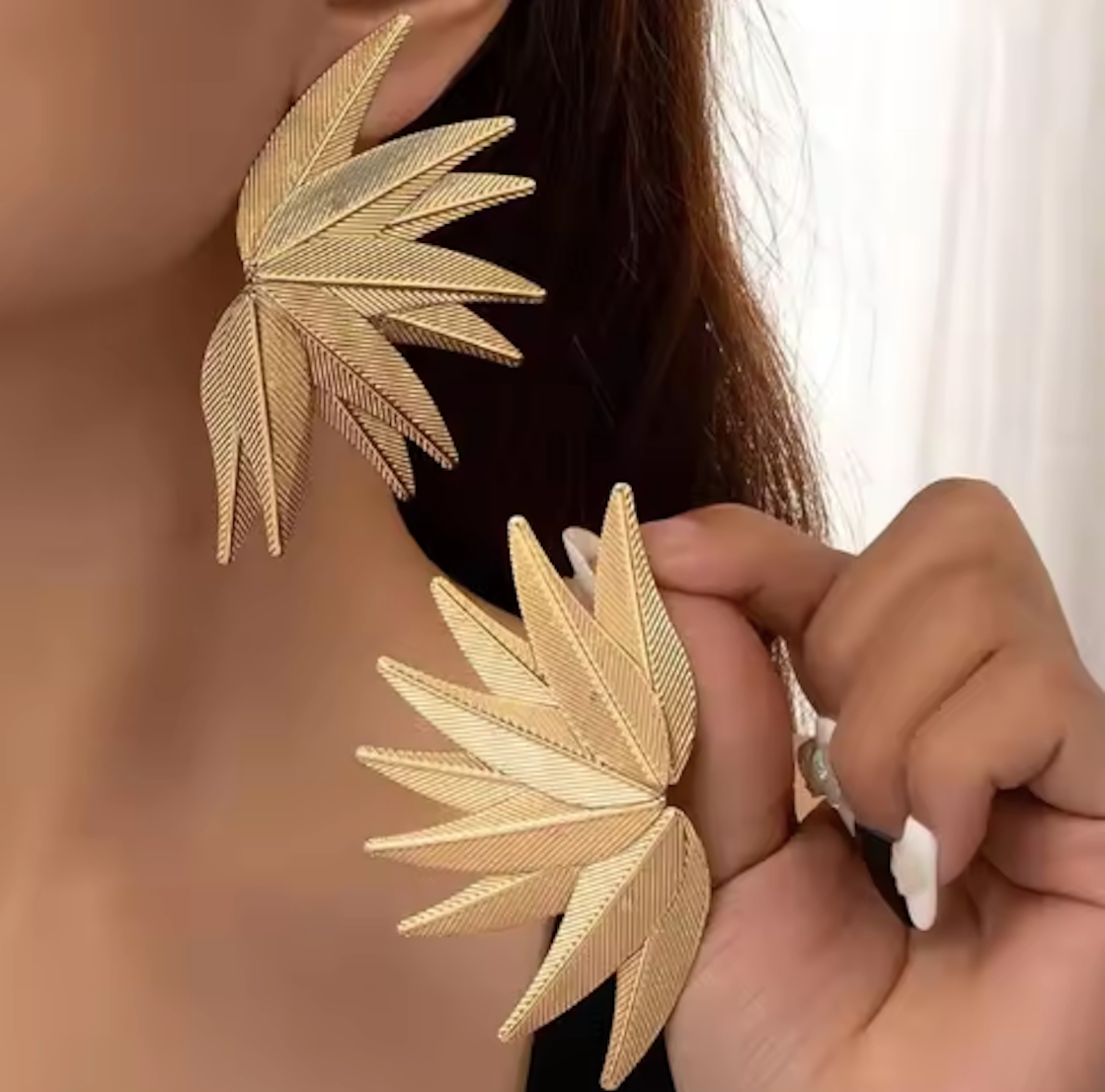 Gold Plated Leaf Earrings Studs | gift for her | Gifts For Women & girls