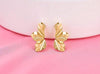 Nilu's Collection Gold Plated Leaf Pattern Earrings for Women & Girls