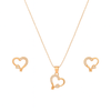 Rose Gold-Plated Heart shape pendant Set with American diamond for Women & Girls