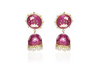 Meenakari Traditional Lotus Engraved Jhumki Earring, Dome Shaped Jhumka Earrings with Pearl Beads for Girls and Women 3.