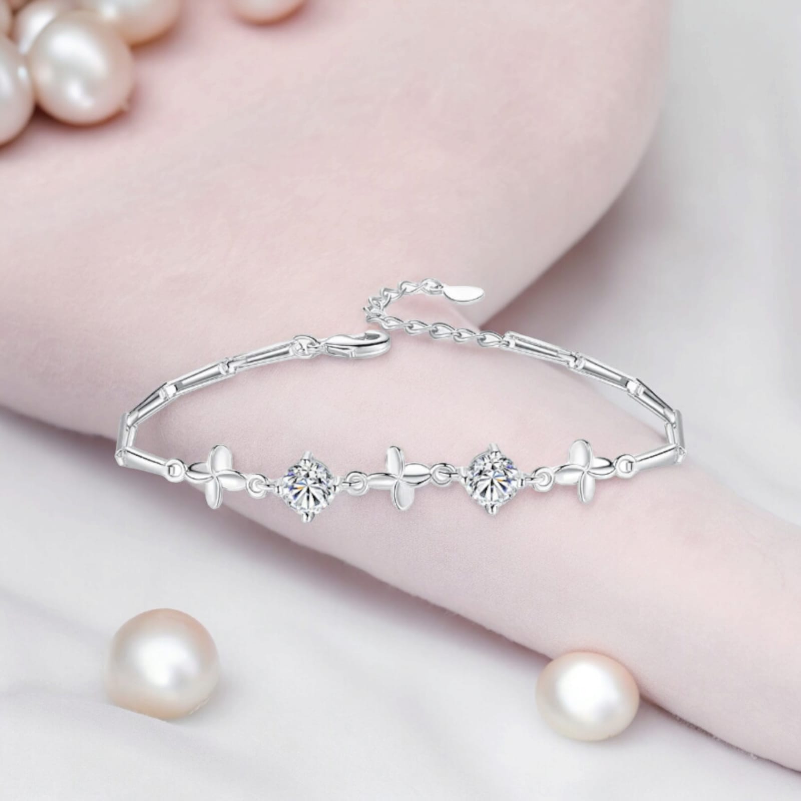 Diamond Bracelet Silver Charm Bracelet India Latest Stylish Silver