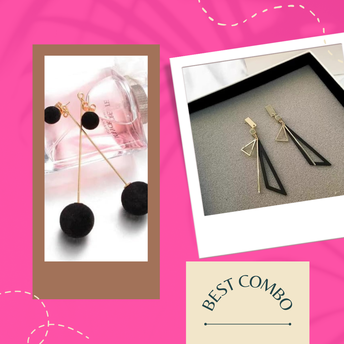 Plush Ball Korean Style Earrings for Women, Long Tassle Dangle Drop Earrings for Women (combo)