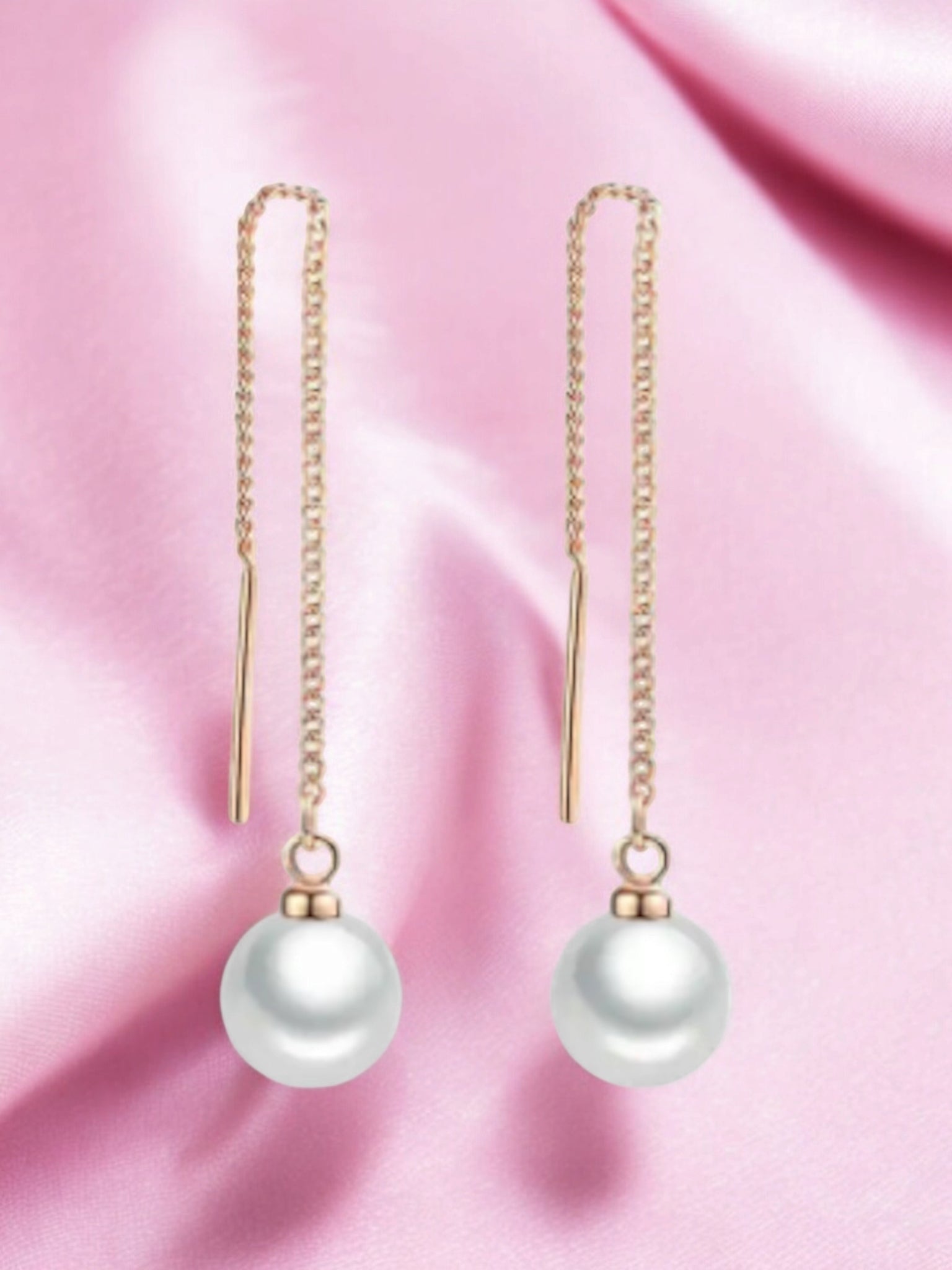 Pearl Tassel Long Drop Earrings for Women/Girls | Light weight | Sleek & Beautiful