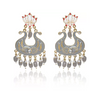 Handmade Ethnic Designer Grey Floral Jhumka for Women & Girls Jhumki Earring