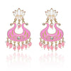 Handmade Ethnic Designer Pink Floral Jhumka for Women & Girls Jhumki Earring