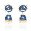 Meenakari Traditional Lotus Engraved Jhumki Earring, Dome Shaped Jhumka Earrings with Pearl Beads for Girls and Women 3.