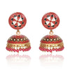 Meenakari Dome Shape Multicolour Lightweight Brass Jhumka for Women & Girls