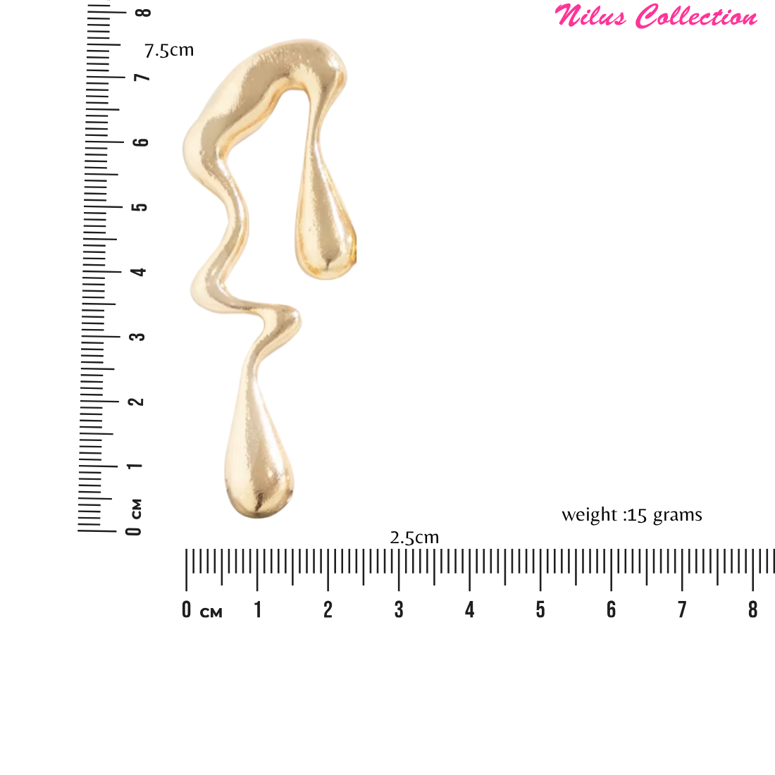 Abstract Drip Design Earrings in Gold Trendy and Modern Look|gifts for her | gifts for girls and womens