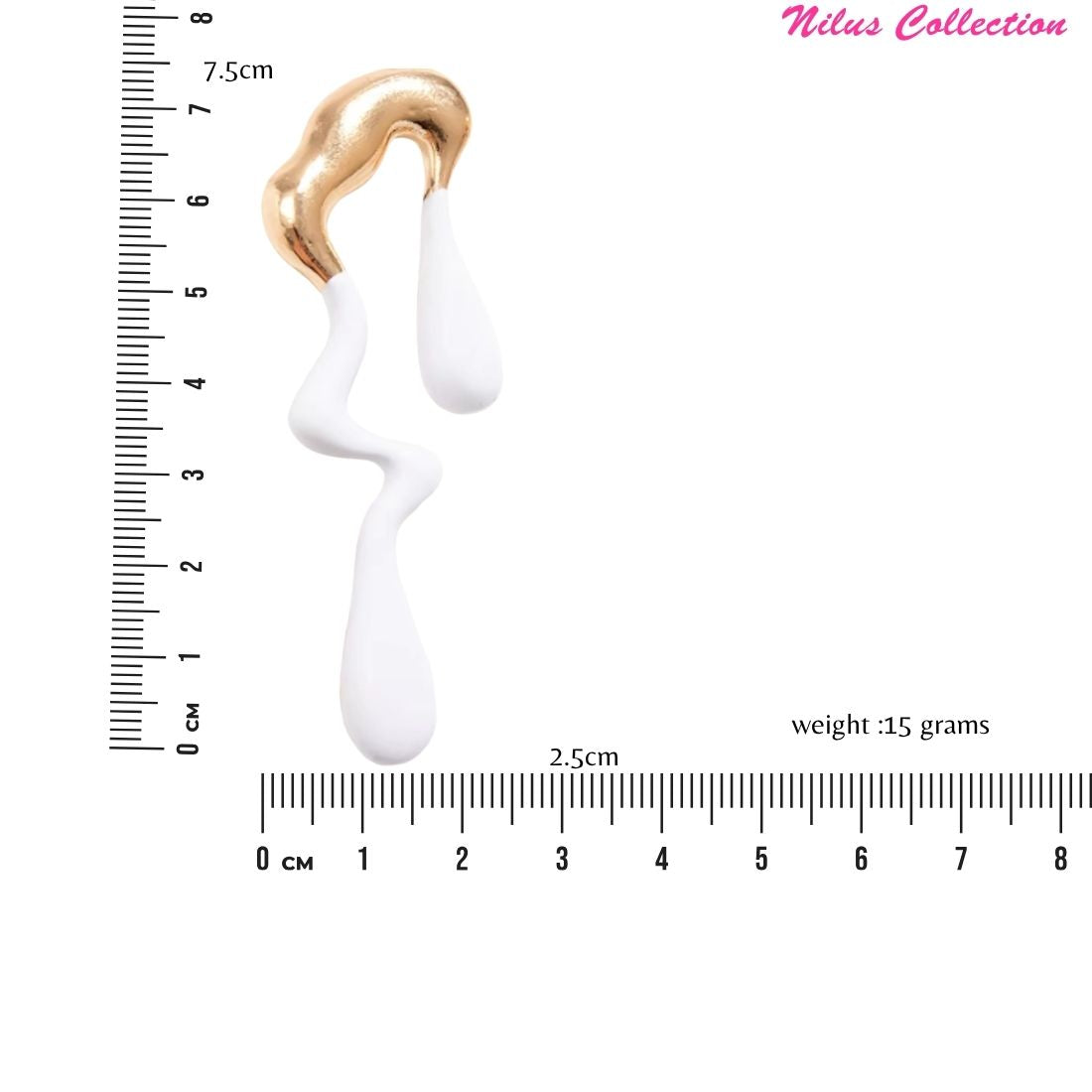 Abstract Drip Design Earrings in White Gold Trendy and Modern Look | gift for her,gifts for womens & gilrls