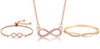 Nilu's Collection Rose Gold Plated Infinity Jewelry Set Bracelet, Necklace & Kada with American Diamond For Women And Girls