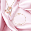 Rose Gold Plated Leaf Bracelet with Heart Shape Pendant for Women & Girls| Gift, Ocassion