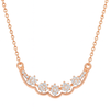 Nilu’s Collection Rose Gold Plated Floral AD Stone Pendant Necklace for Women and Girls