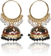 Gold Plated Chandbali Kan Ka Jhumka with Pearl Beads for Women