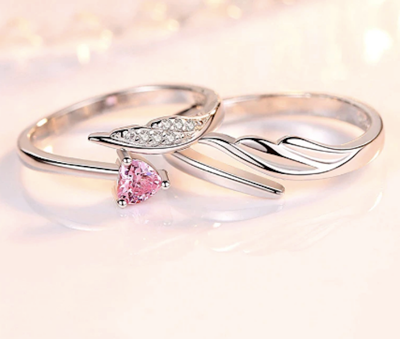 Feather Touch Wedding Engagement Ring for Men and Women Sterling Silver Sterling Silver Plated Ring