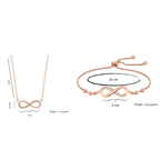 Nilu's Collection Rose Gold Plated Infinity Pendant & Adjustable Bracelet with American Diamond for Women & Girls | Anti-Tarnish | Anti-Allergy | Office Wear