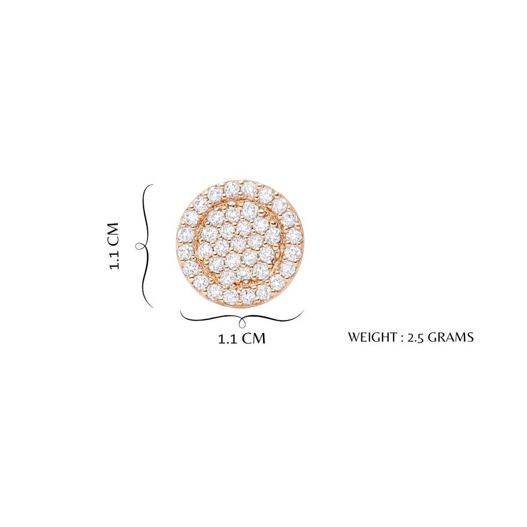 Nilu's Collection Rose Gold Plated American Diamond Stud Earrings for Women & Girls | Sparkle Studs | Office Wear | Anti- Tranish