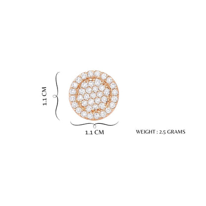 Nilu's Collection Rose Gold Plated American Diamond Stud Earrings for Women & Girls | Sparkle Studs | Office Wear | Anti- Tranish