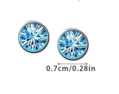 Alloy Tunnel Earring (Blue, Silver)