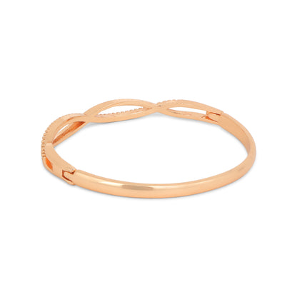 Nilu's Collection Rose Gold Plated Kada Bracelet with American Diamonds For Women And Girls | Anti-Tarnish | Anti- Allergy |