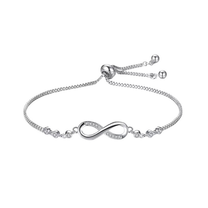 925 Sterling Silver Plated Adjustable Charm Bracelet for Women and Girls