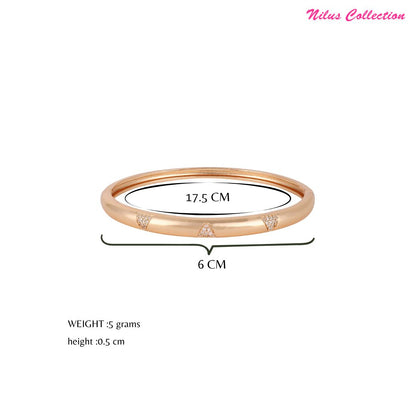 Elegant  Rose Gold-Plated American Diamond Contemporary Brass Kada  Bracelets For Women & girls  | Sleek Finish |Office Wear |Minimalist Appeal