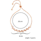 Nilu's Collection Rose Gold Plated Adjustable Bracelet With American Diamond For Women And Girls | Anti-Tranish | Anti-Allergy | Office Wear