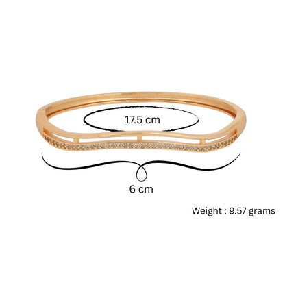Nilus Collection Rose Gold Plated Kada with Sparkling AD Stones Foe Women And Girls | Anti -Tranish | Anti-Allergy |Office Wear |
