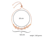 Nilu's Collection Rose Gold Plated Adjustable Heart Bracelet With American Diamond  for Womenand Girls | Anti-Allergy | Anti-Tranish | Office Wear