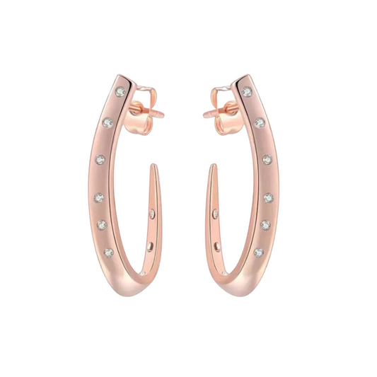 Nilu's Collection Stylish & Trendy 18K Rose Gold Plated Zircon Stone Earring for Girls and Women