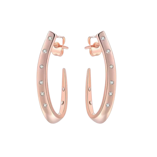 Stylish & Trendy 18K Rose Gold Plated Zircon Stone Earring for Girls and Women