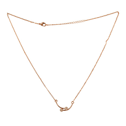 American Diamond Rose Gold Plated Designer Pendant with Chain for Girls