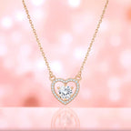 Nilu's Collection Rose Gold Plated Heart Pendant Necklace with American Diamond For Women and Girls