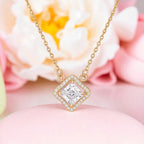 Nilu’s Collection Rose Gold Plated Pendant Necklace with Sparkling AD Stones for women and Girls