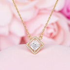 Nilu’s Collection Rose Gold Plated Pendant Necklace with Sparkling AD Stones for women and Girls